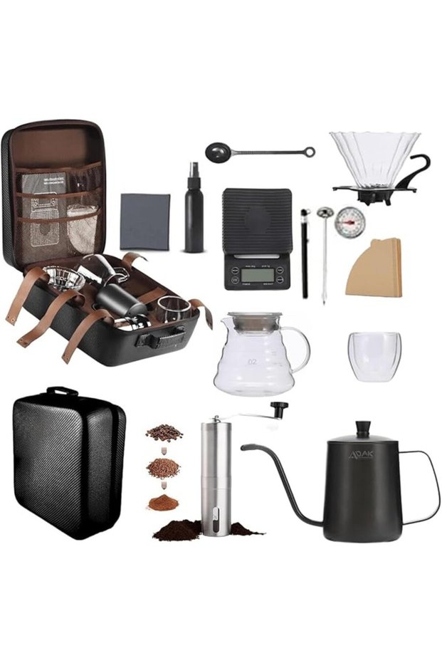12 In 1 V60 Coffee Kit | Pour Over Coffee Maker | Includes Coffee Scale, Glass Dripper, Hand Mi