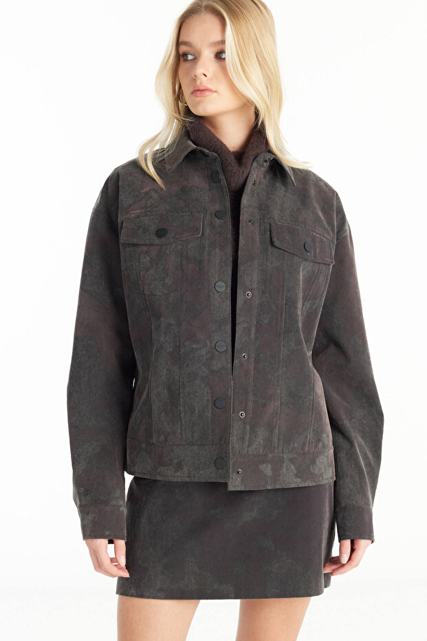 BORDO JAKARLI OVERSİZE CEKET - 2