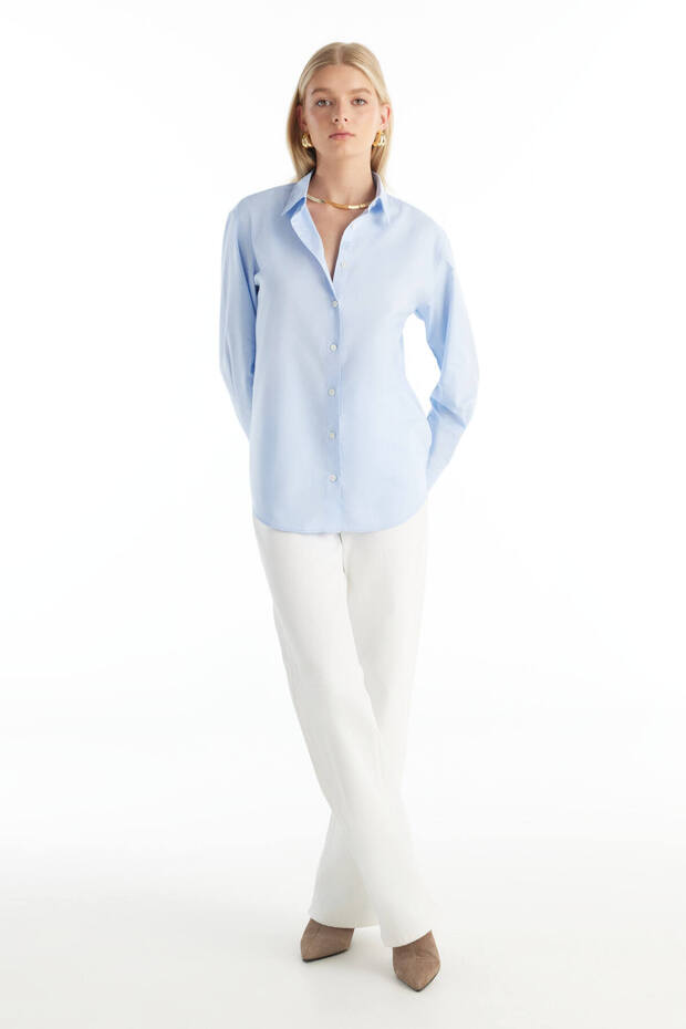 MAVİ OXFORD GÖMLEK - 4