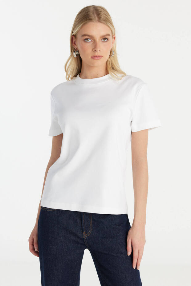 KIRIK BEYAZ İNTERLOK TSHİRT - 1