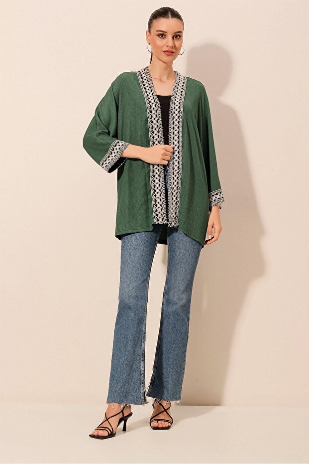 BDART Etnik İşlemeli Midi Kimono - 2