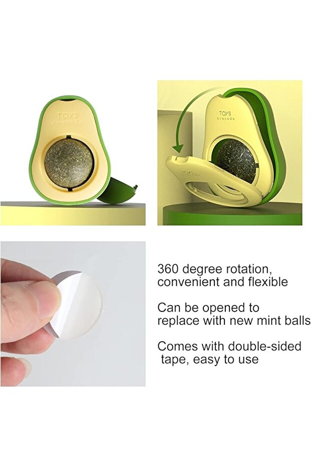 Catnip toy, avocado shape, rotating ball, catnip - 3