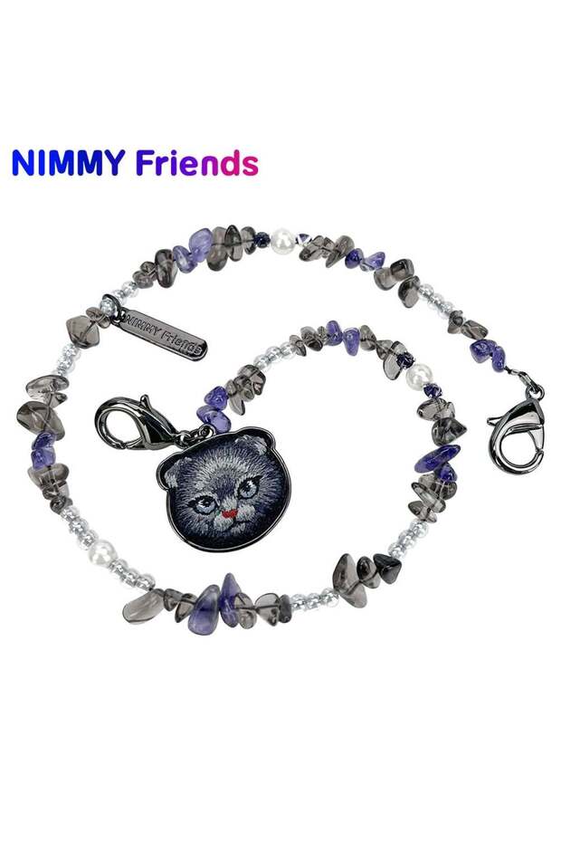 Magnetic Fashion Series Strap Bracelet and Phone Strap Blue Cat