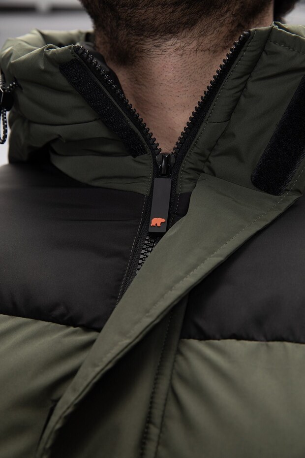 Cup Puffer Coat Erkek Thyme Mont - 5