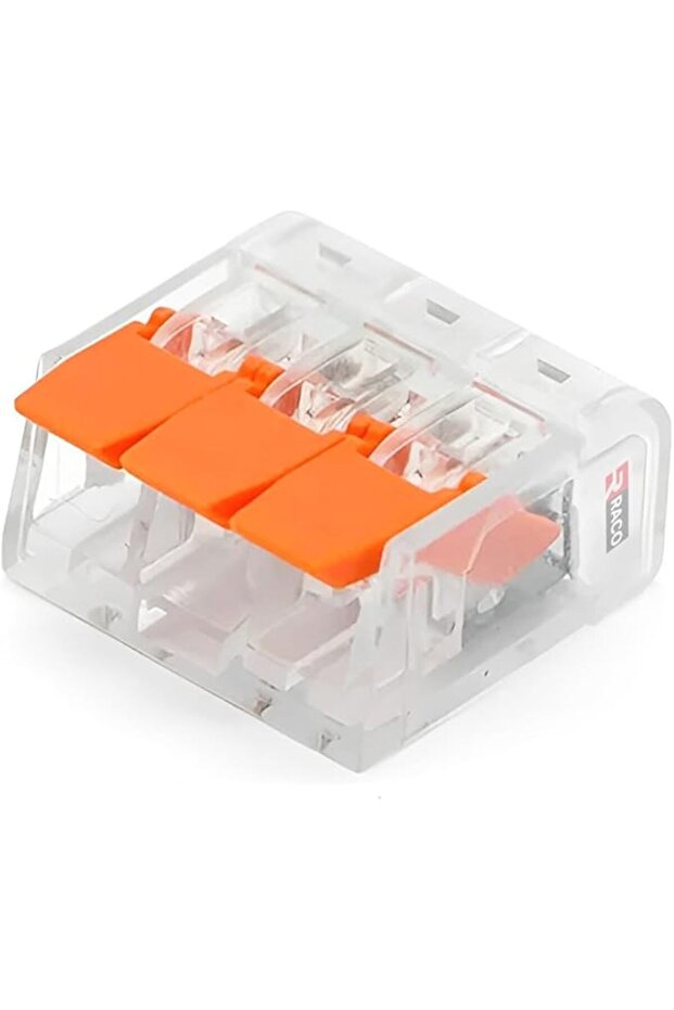 Universal Compact Wiring Connectors Wago Style FJ Series Pack of 10 (3P, Clear)
