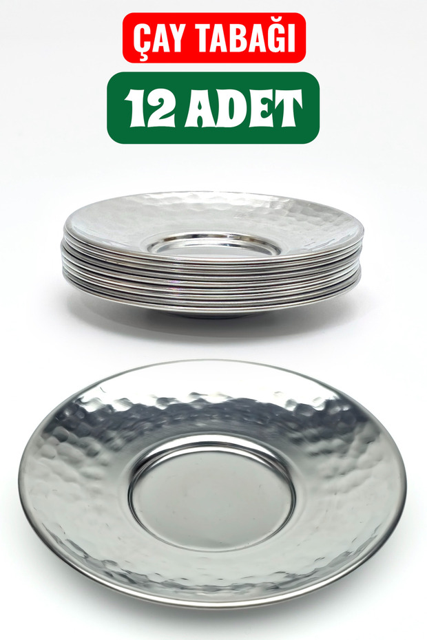 Stainless Steel Hammered Tea Plate 10 cm – Options for Sets of 6 / 12 / 50 / 100