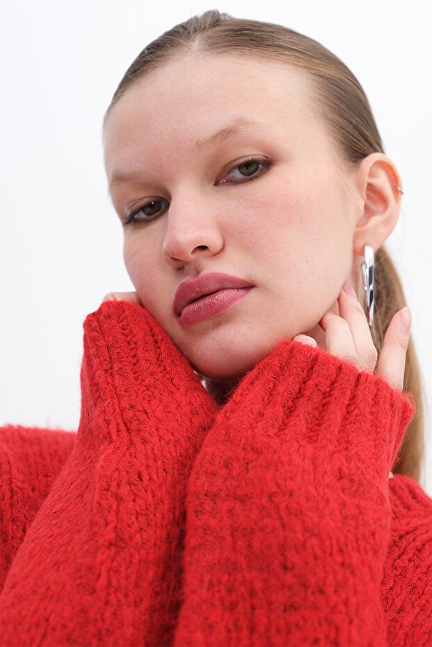 Bisiklet Yaka Basic Triko Kazak K251091 - 4