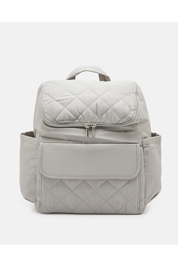 حقيبة ظهر حفاضات رمادية - 1