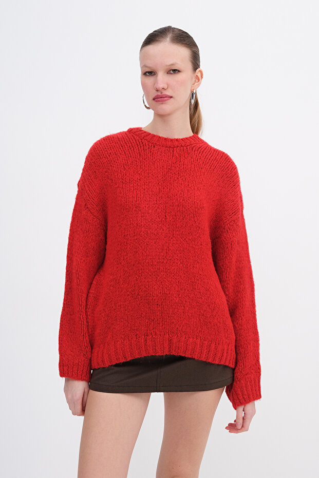 Bisiklet Yaka Basic Triko Kazak K251091 - 6