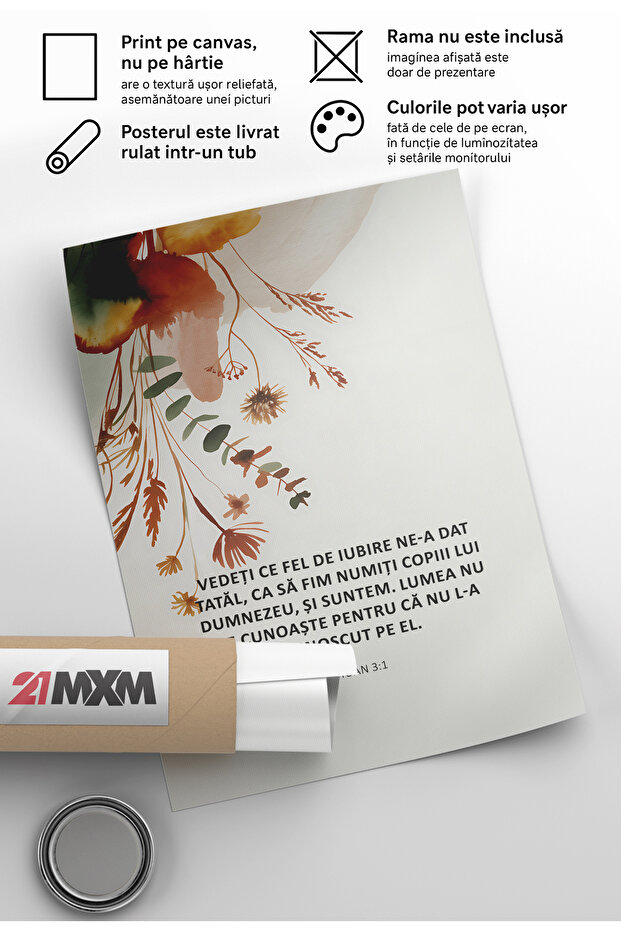 Religious Canvas Poster in Romanian Language – Unframed Digital Print on Canvas - The World Doesn't Know Us - 8