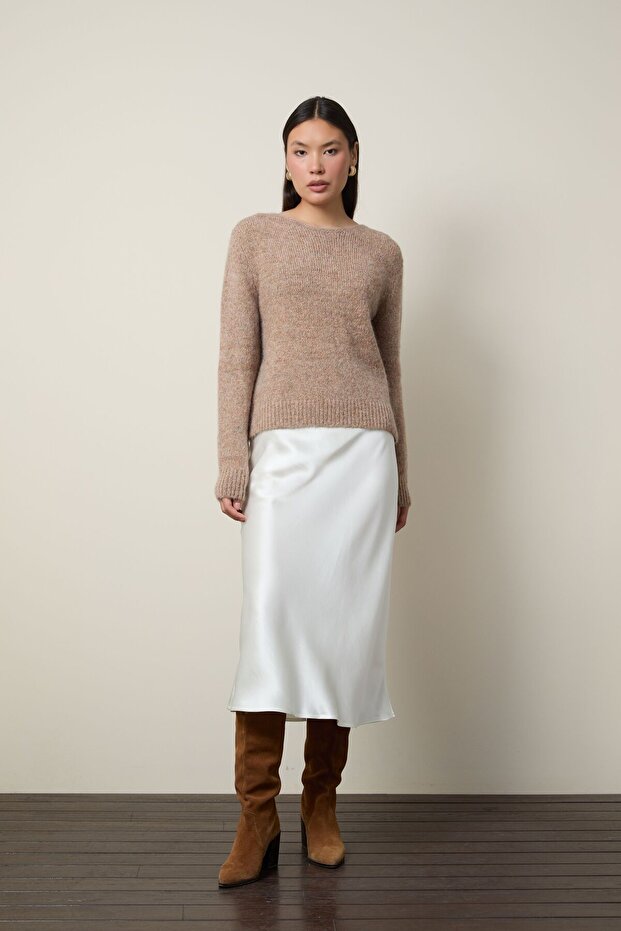 Yün Karışımlı Bisiklet Yaka Basic Kazak - 3