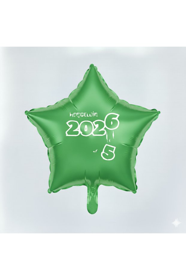 Welcome 2026 Foil Balloon Christmas Ornament Party Decoration Christmas Tree Ornament Green Star