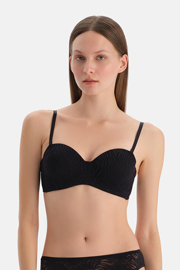 Siyah Basic Üçgen Formlu Soft Sütyen - 1