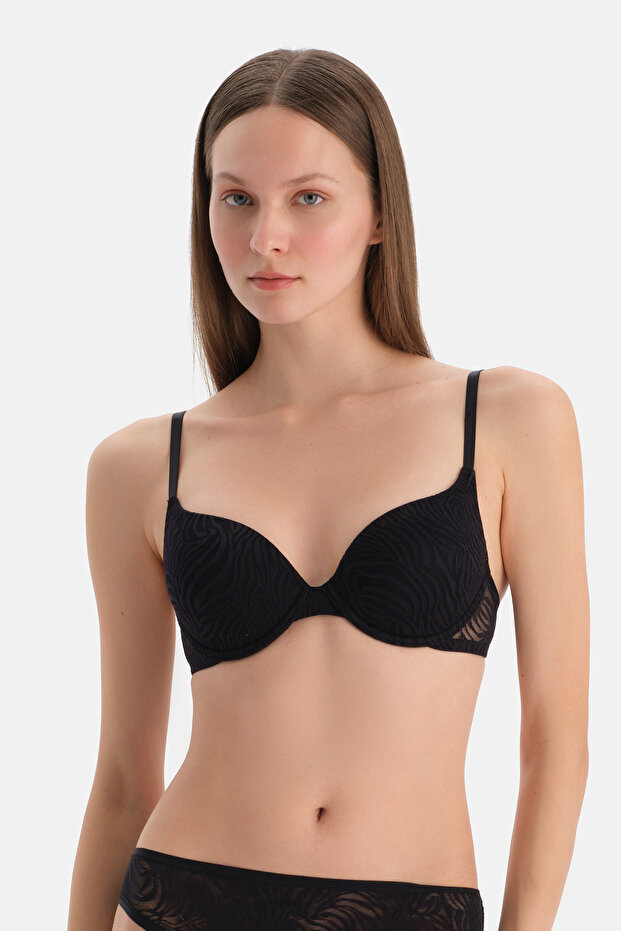 Siyah Basic Üçgen Formlu Soft Sütyen - 1