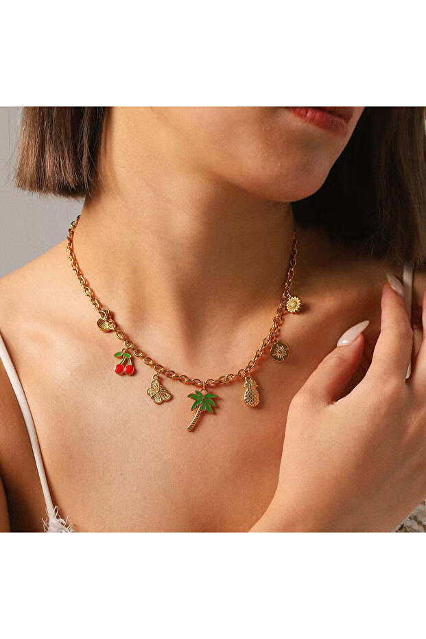 18 k Gold Plated Bow Butterfly Pendant Necklace