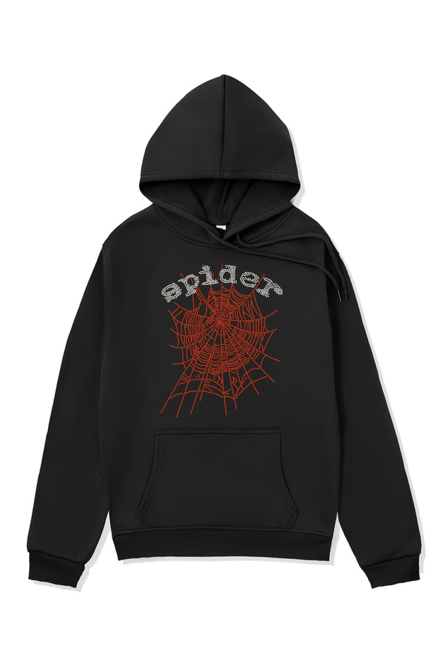 Graphic Print Pocket Detail Hoodie