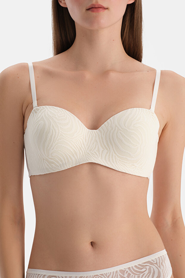 Ecru Basic Triangle Shape Soft Bra - 6
