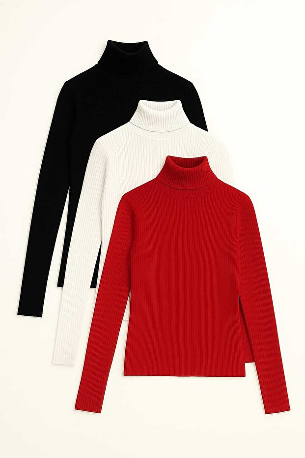 Unisex Premium Cotton Turtleneck Camisole Hooded Slimfit High Neck Sweater
