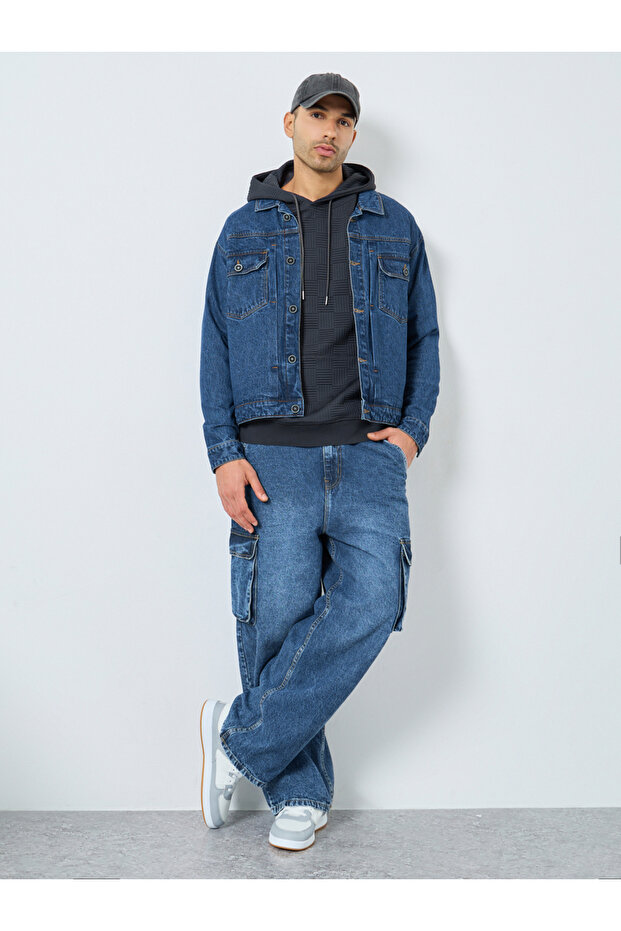 جاكيت جينز رجالي أزرق داكن بأزرار - 2