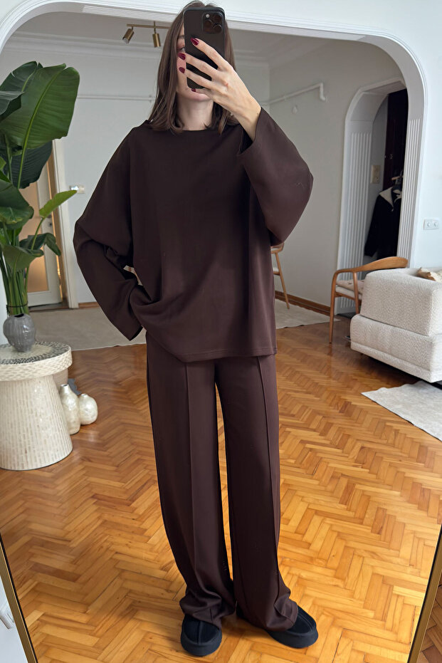 Collar Detail Modal Set - Brown