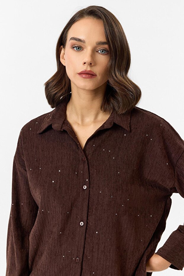 Çizgili Pullu Gömlek - 4