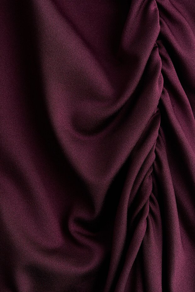 Tek Omuzlu ve Drapeli Elbise - 2