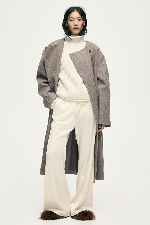 İspanyol Paça Saten Pantolon - 1