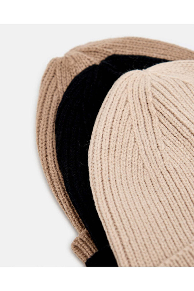 مجموعة قبعات محبوكة متنوعة للرجال (3 قطع) - 4