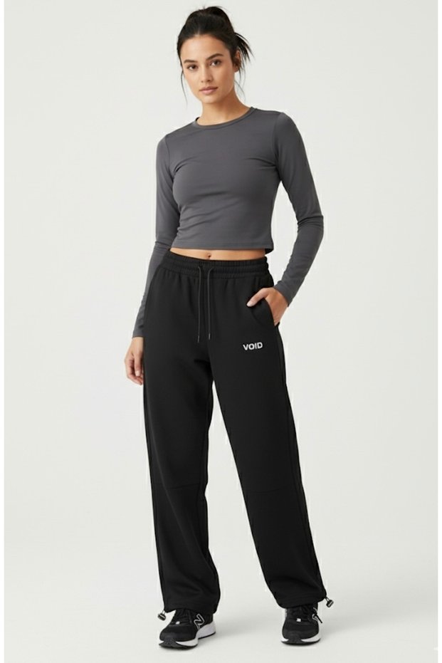 3-String Unisex Void Printed Black Tracksuit