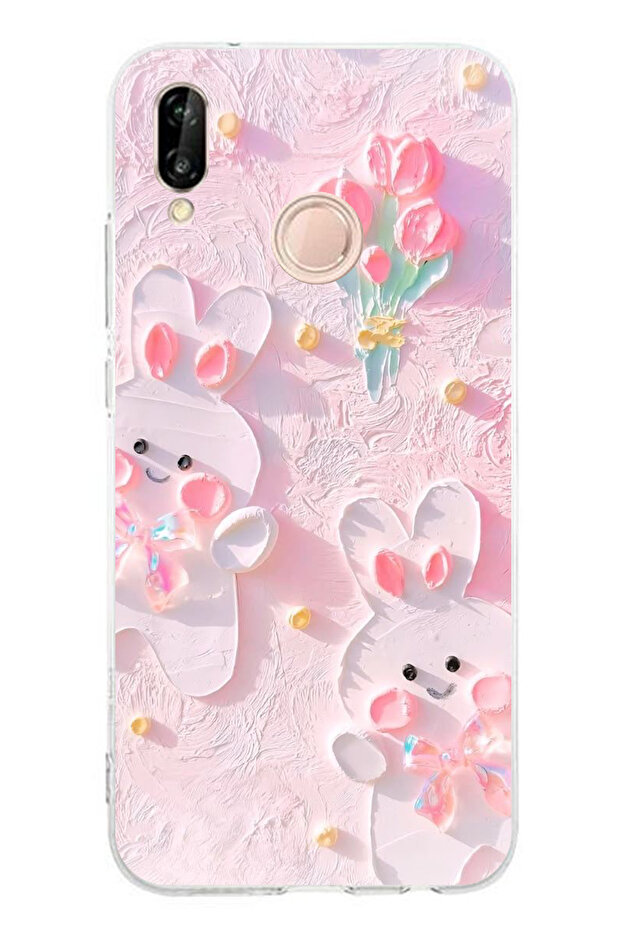 حافظة سيليكون متوافقة مع هاتف هواوي P20 لايت مطبوع - 1