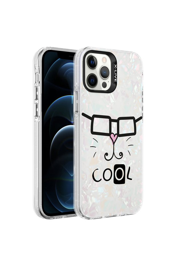 iPhone 12 Pro Compatible Marble Patterned Senk Marbello Case-White