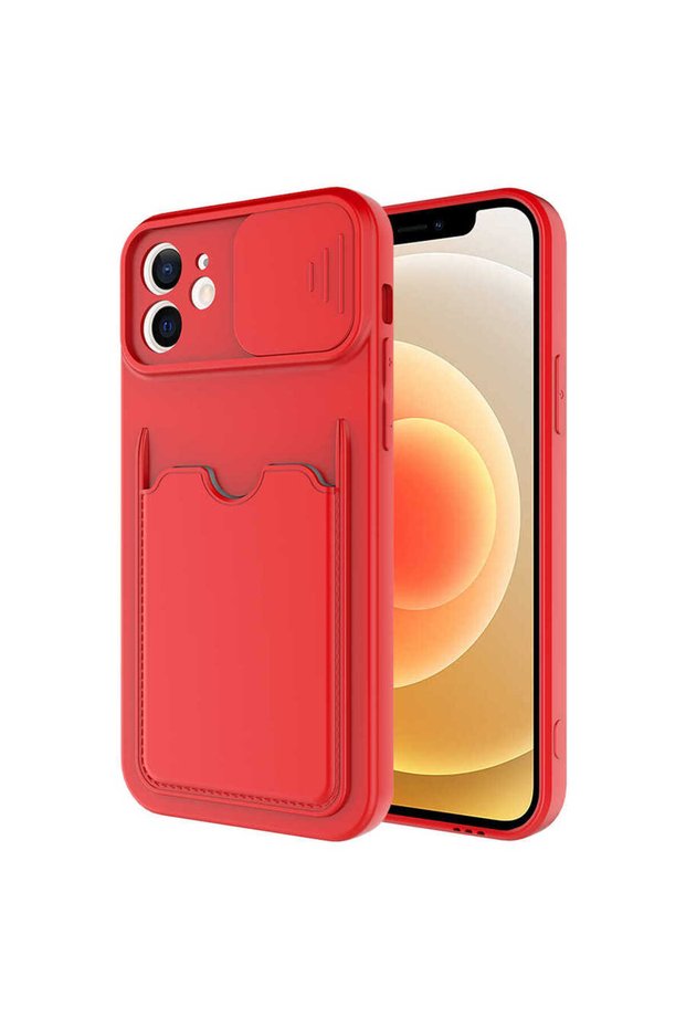 iPhone 12 Compatible Senk Kartix Case-Red