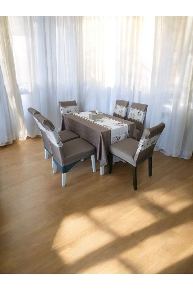 Dining Table & Chair Covers Set, 6 Seater, Stretchable Design, 1 Table Cover with 6 Chair Covers.