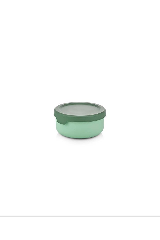 Storage Container Round Set of 4 with Soft Lid Green Food Freezer Food Container - 7