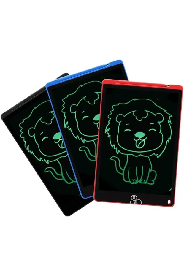 Fend LCD 8.5 Inch Educational Learning Writing Tablet with Pen for Kids (Pack of 3) Blue, Red, Black
