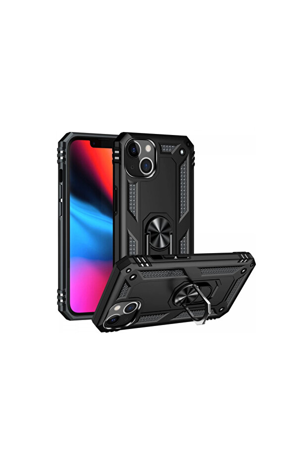 iPhone 14 Plus Case Sofia Ring Silicone Cover - Black - 2