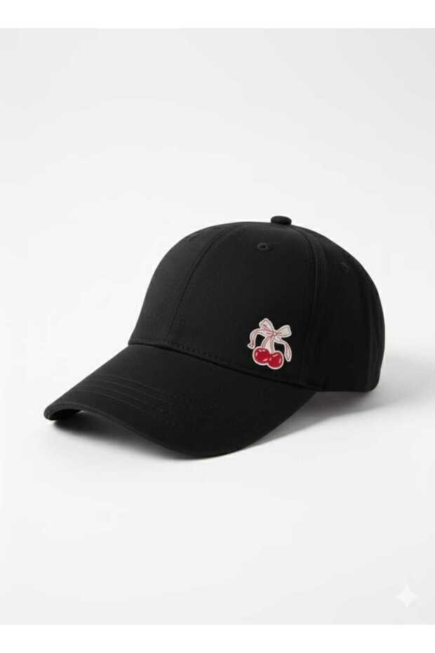 Minimal Cherry Printed Snapback Hat - 1