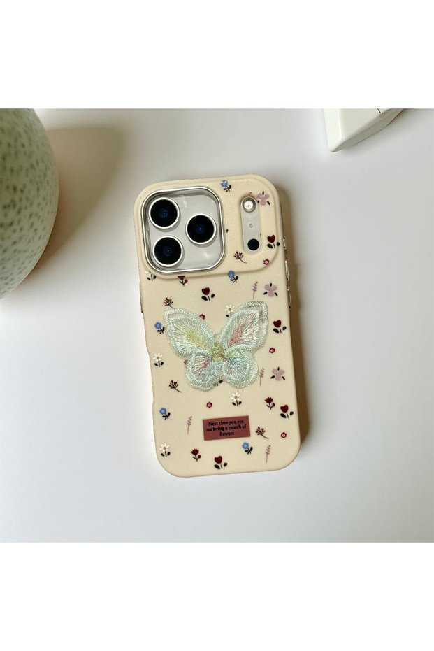 iPhone 15 (6.1 Inch) Compatible Embossed Figure Patterned Leather Look Cute Case