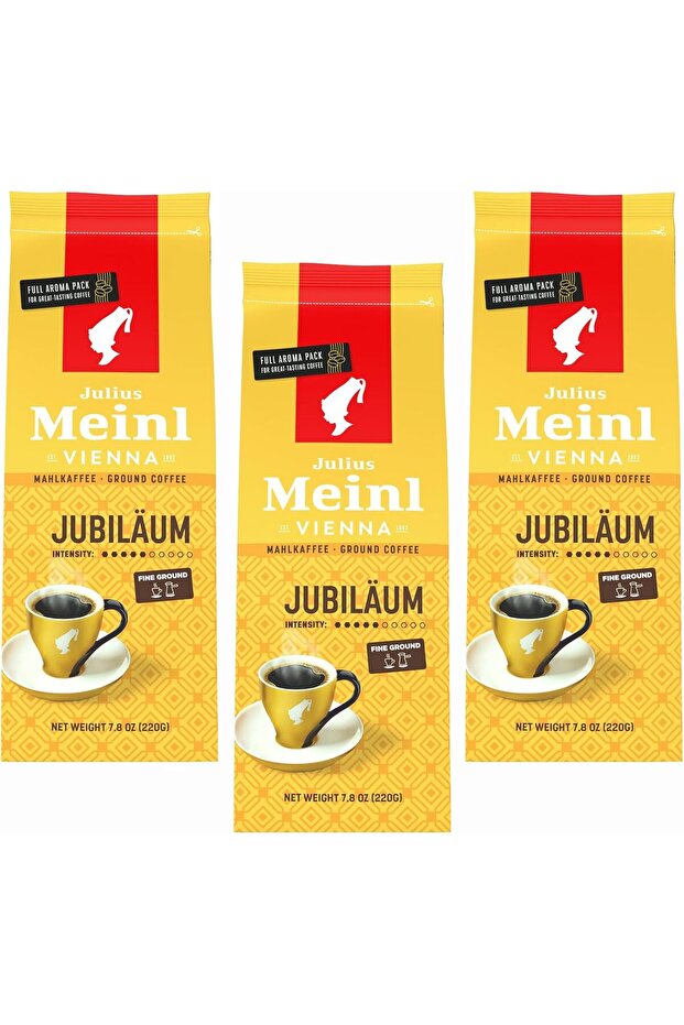 Jubilaum Ground Filter Coffee, Light Roast, Intensity 7, 250g - Pack of 3