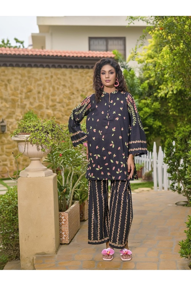 Pakistani Cotton Printed Co-ord Set | Pakistani Ladies Dress Kurta Pant Salwar Suit Floral Set