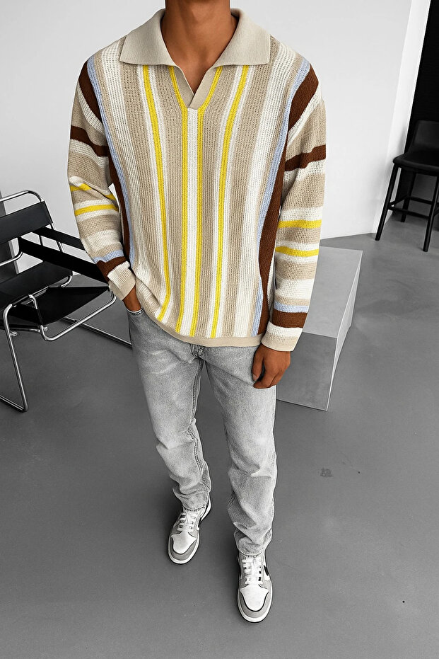 Oversized Long Striped Knitwear