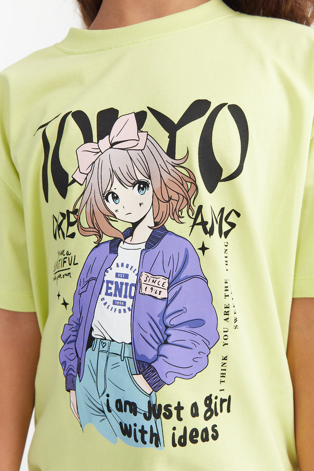 Kız Çocuk Baskılı Basic T-shirt - 6