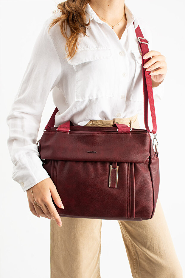 Mega Polo Women's Soft Faux Leather Handbag and Adjustable Long Strap Shoulder Bag