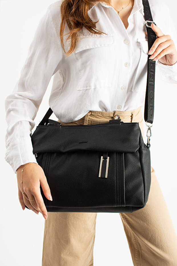 Mega Polo Women's Soft Faux Leather Handbag and Adjustable Long Strap Shoulder Bag