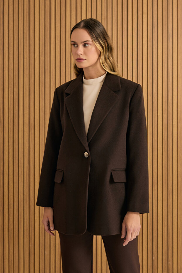 Oversize Fit Kalın Ceket - 2