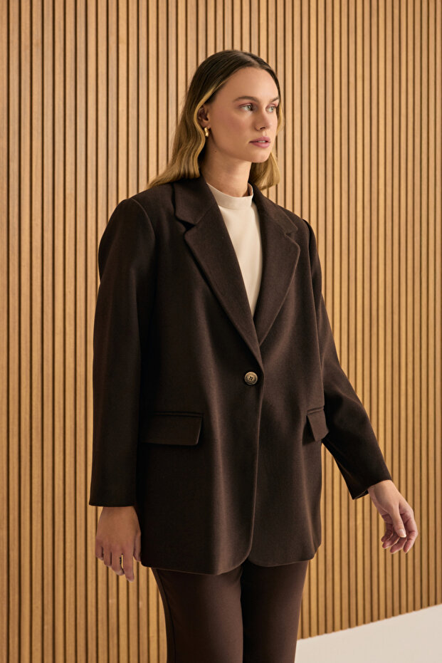Oversize Fit Kalın Ceket - 3