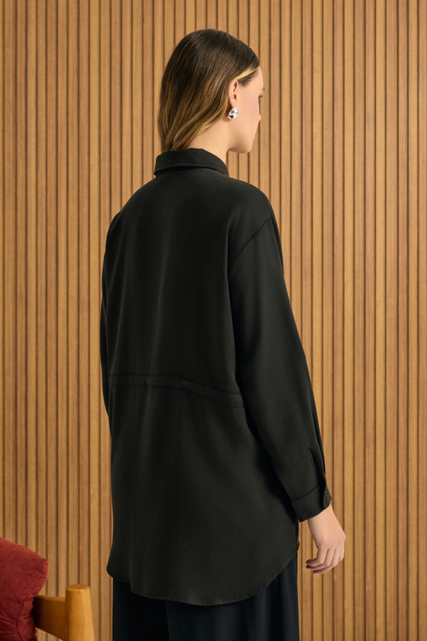 تونيك برباط الخصر باللون الأسود - 6