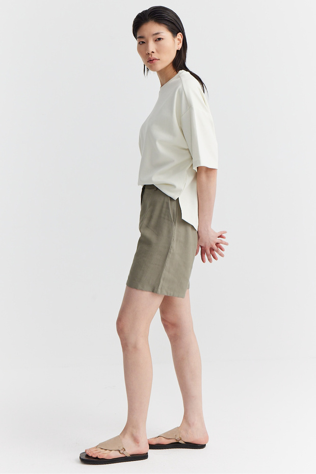 Kadın Pile Detaylı Şort - 7