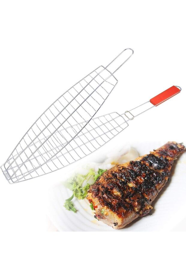 YU WELL Stainless Steel BBQ Barbeque Fish Grill Net Basket (Fish Grill Net Basket)