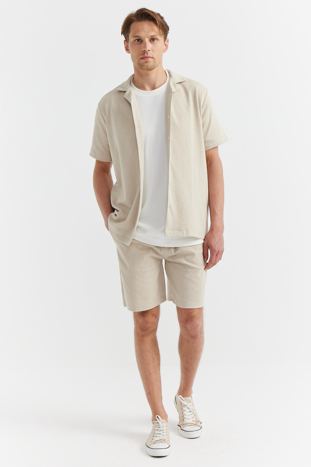 Men's Tie-Waist Textured Shorts